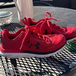 Under Armour Kids Red and Black Sneakers